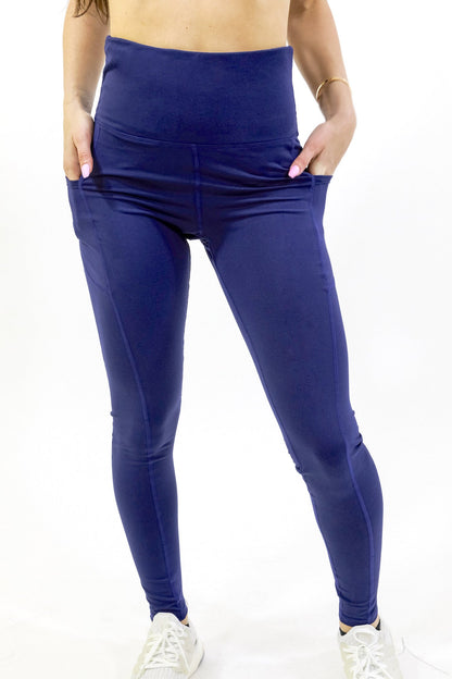 High-Waisted Capri Leggings with Hip Pockets