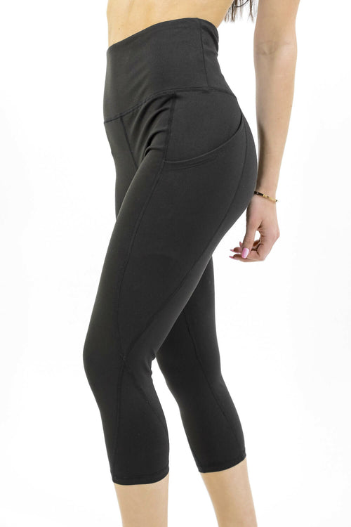 High-Waisted Capri Leggings with Hip Pockets