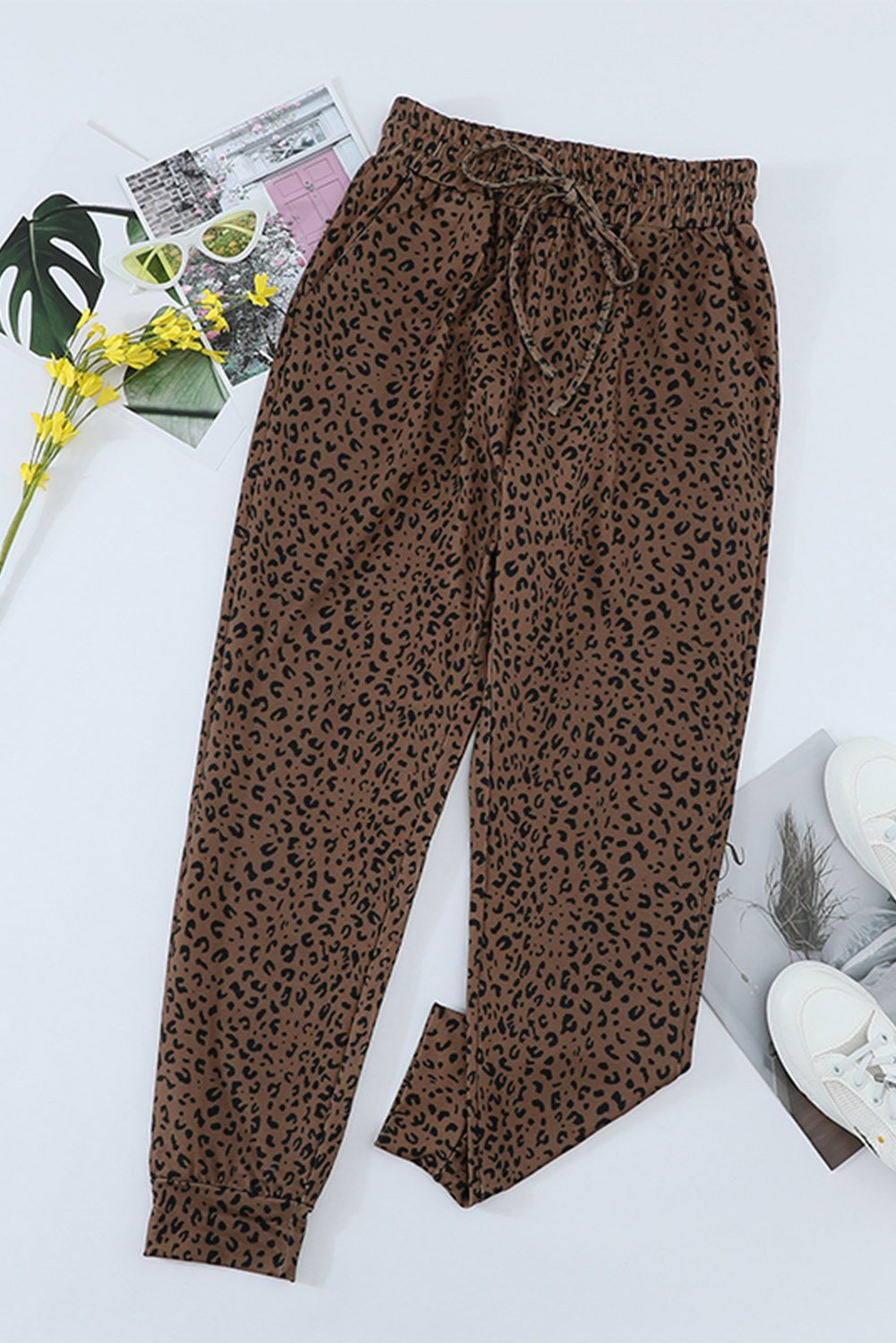 Brown Breezy Leopard Joggers