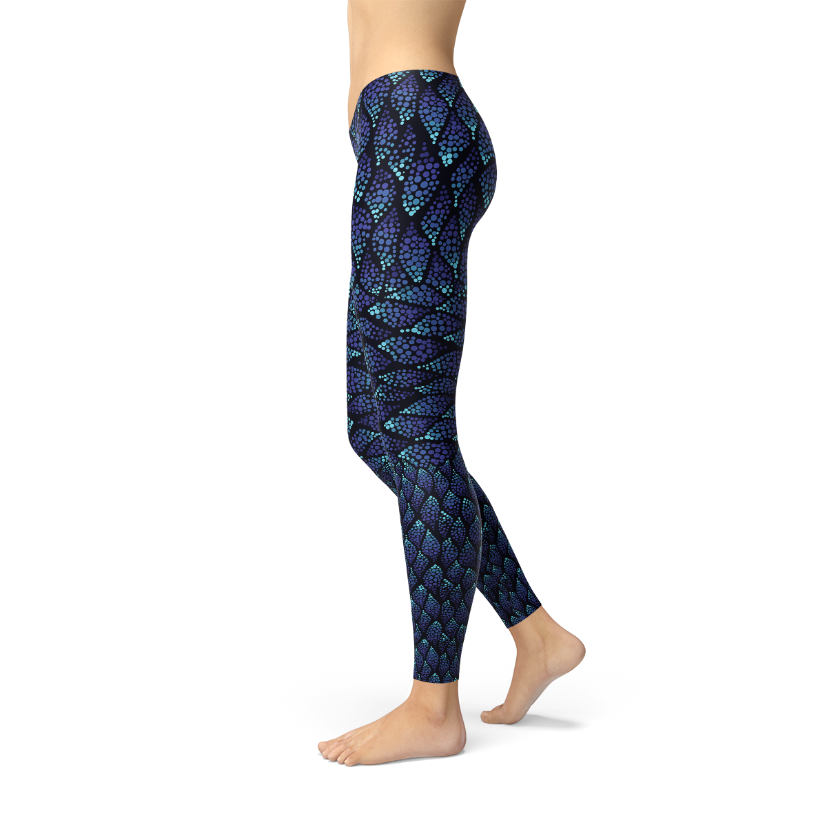 Blue Mermaid Scale Leggings