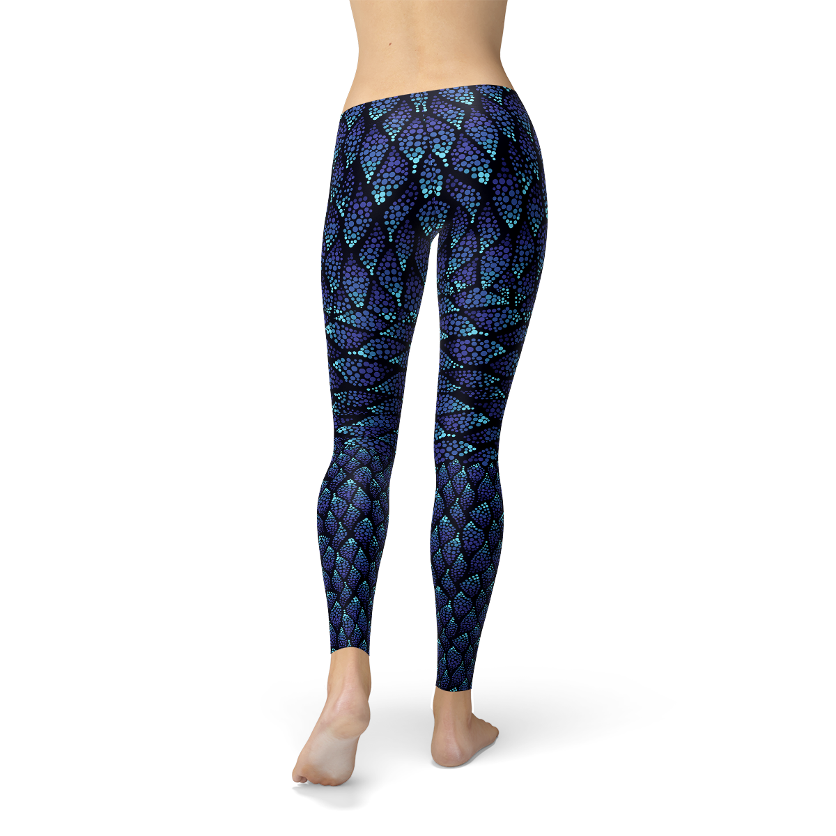 Blue Mermaid Scale Leggings
