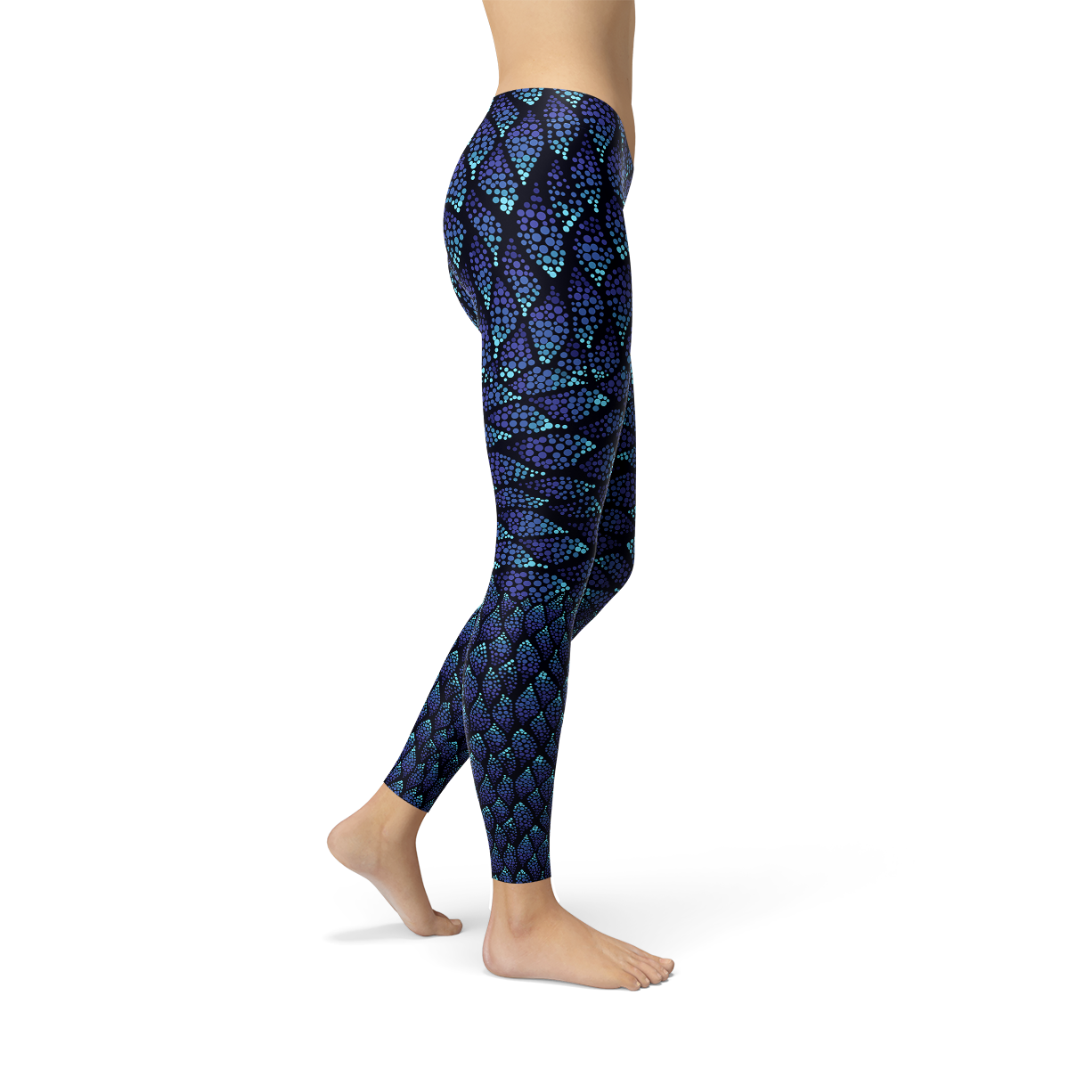 Blue Mermaid Scale Leggings