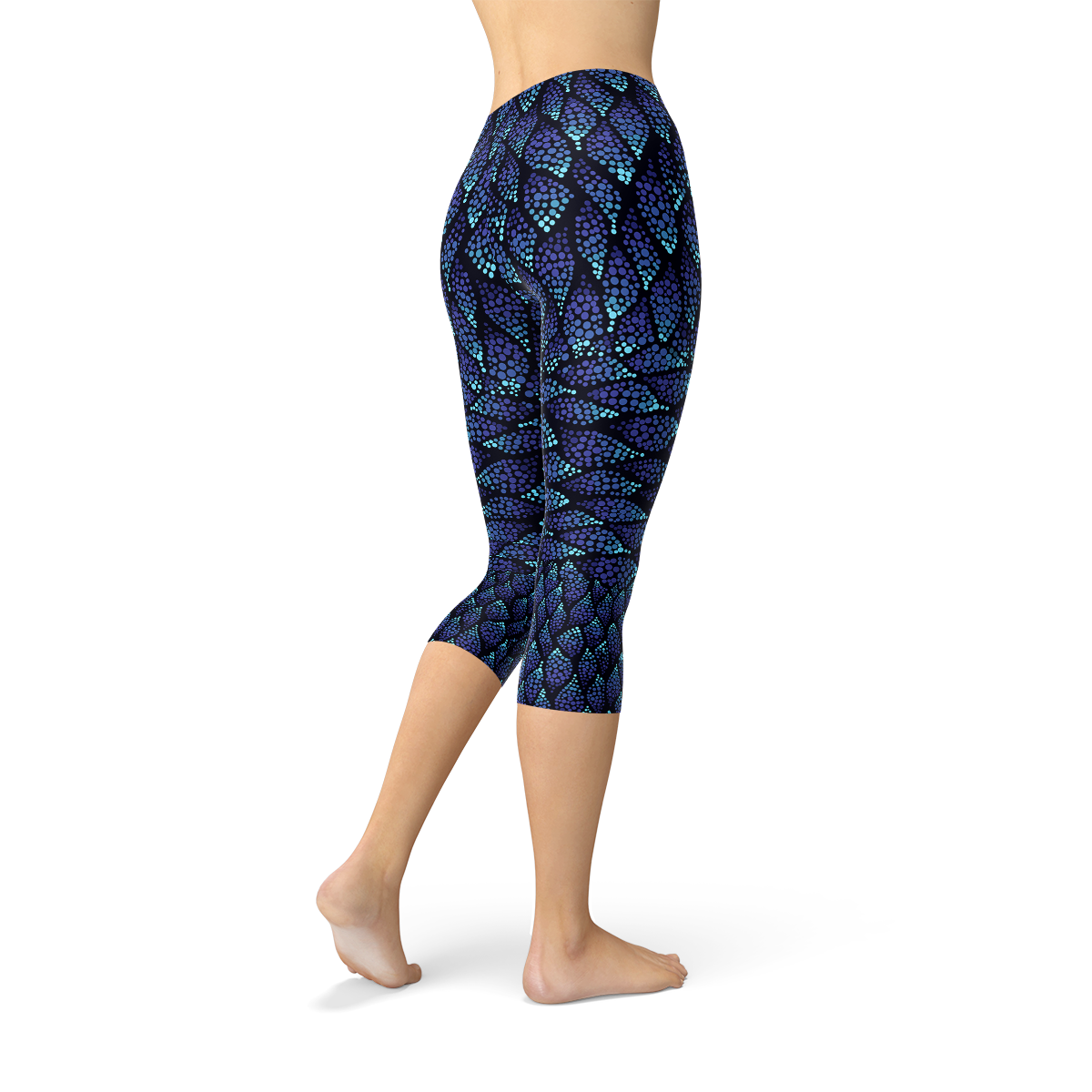 Blue Mermaid Capri Leggings