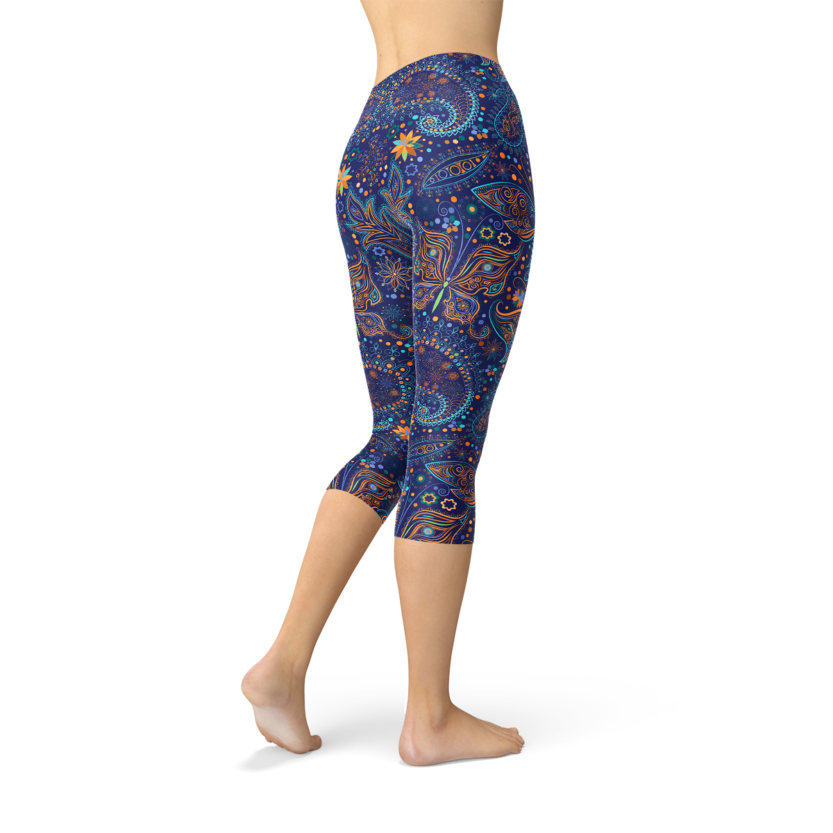 Paisley Butterfly Capri Leggings