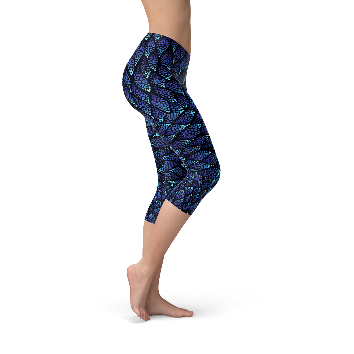 Blue Mermaid Capri Leggings