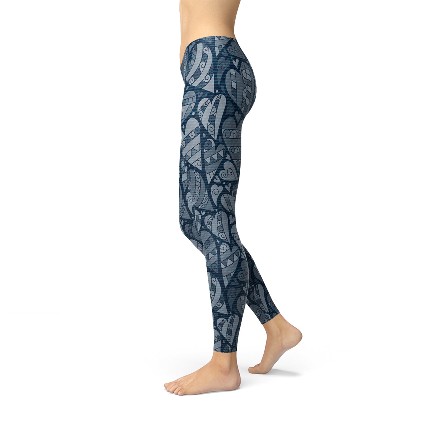 Blue Hearts on Leggings