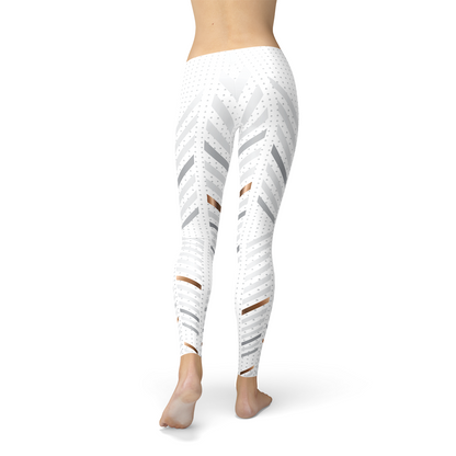 White Stripes Leggings