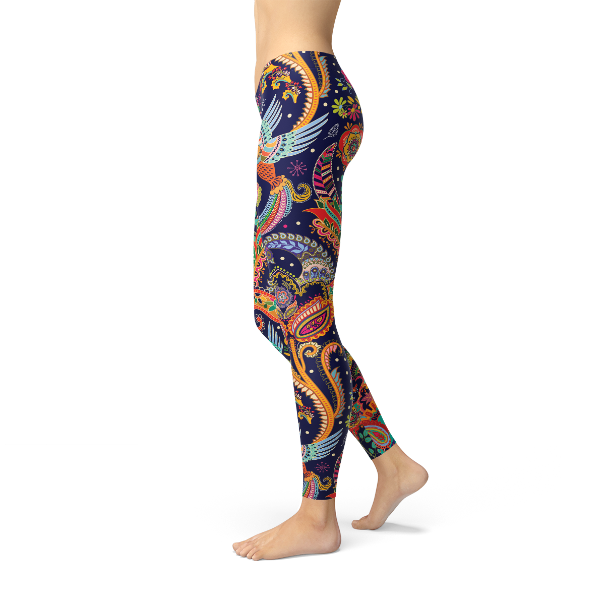 Ornamental Blue Paisley Leggings