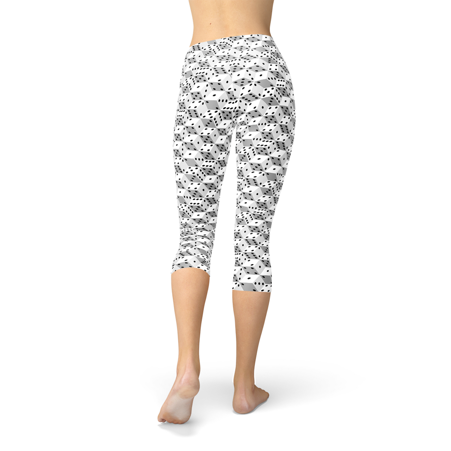Black and White Dice Capri Leggings