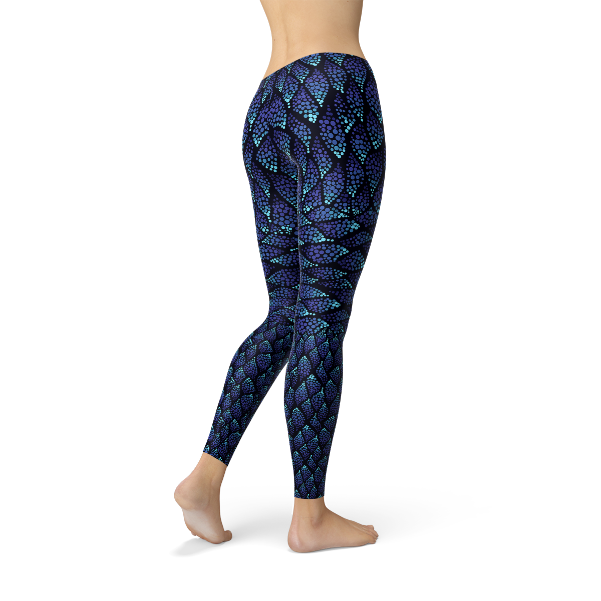 Blue Mermaid Scale Leggings