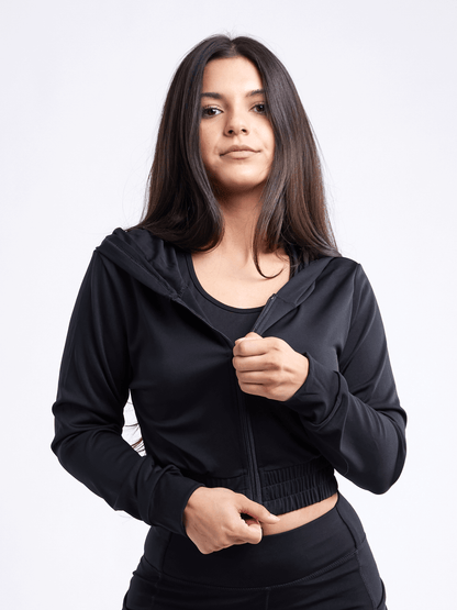 Zip-Up Crop Hoodie