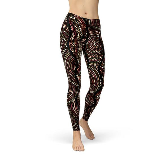 Polka Dots Aboriginal Artwork Leggings (V1)